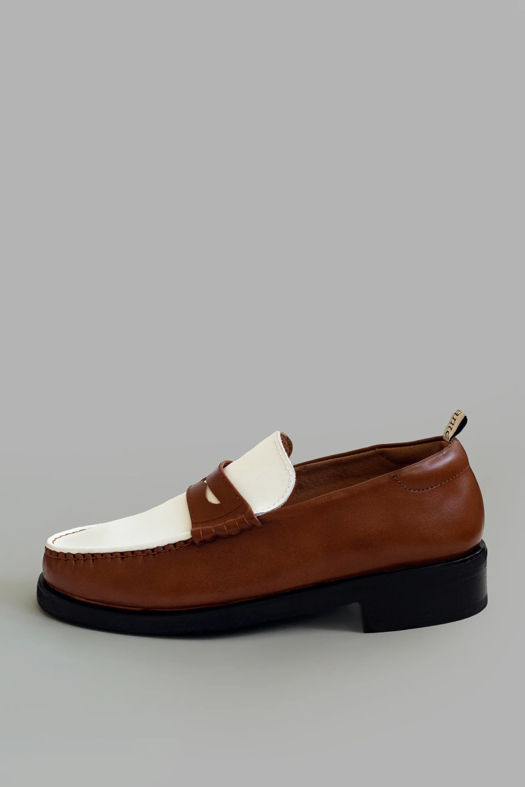 The Penny Loafer in Tan and White - Image 3