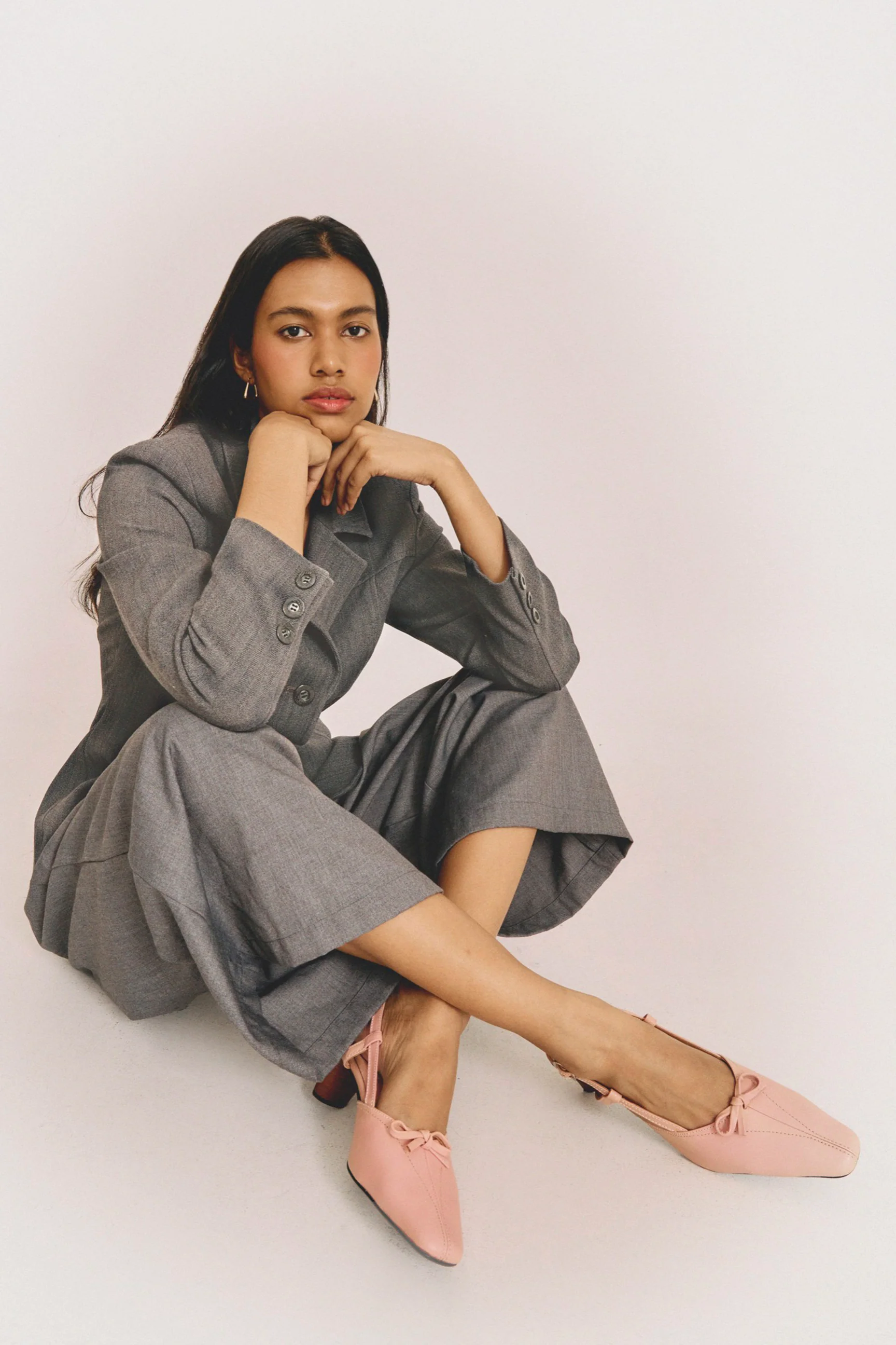 The Ribbon Kitten Heel in Blush - Image 3