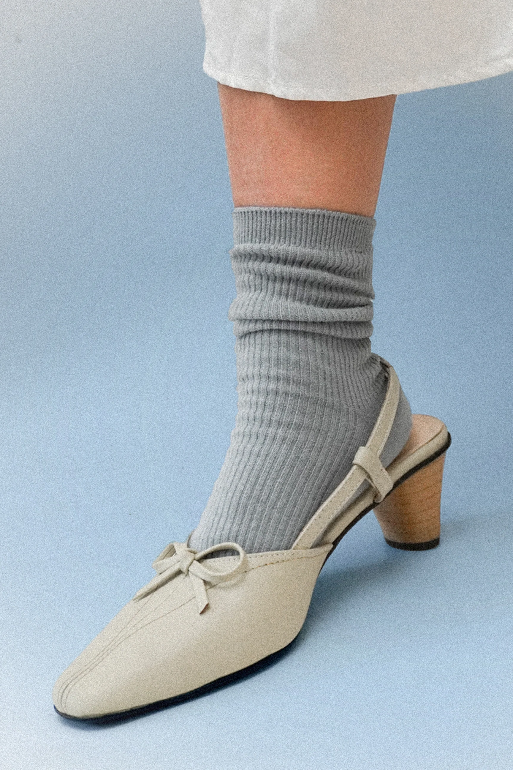 The Ribbon Kitten Heel in Cream - Image 3