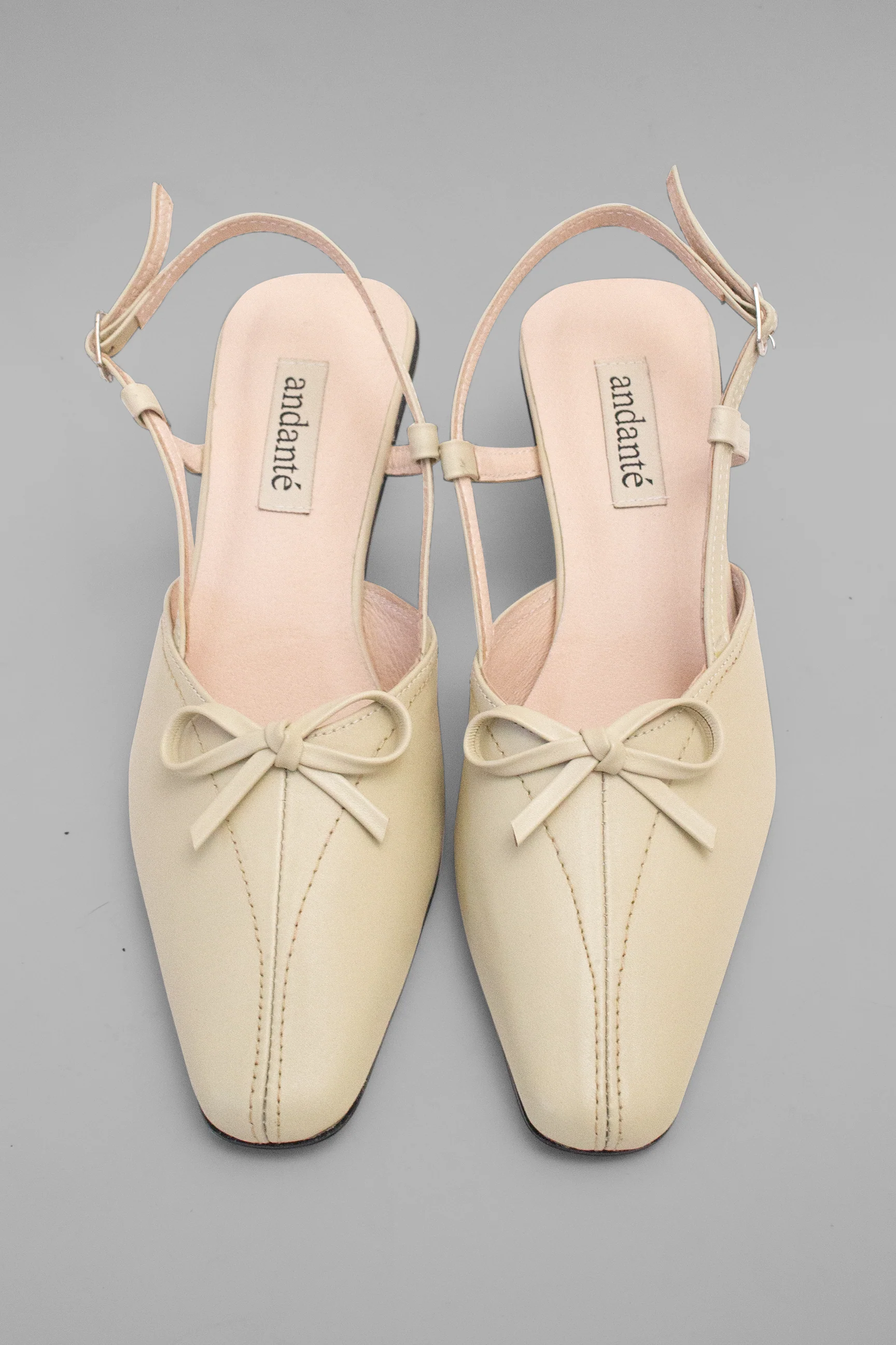 The Ribbon Kitten Heel in Cream - Image 4