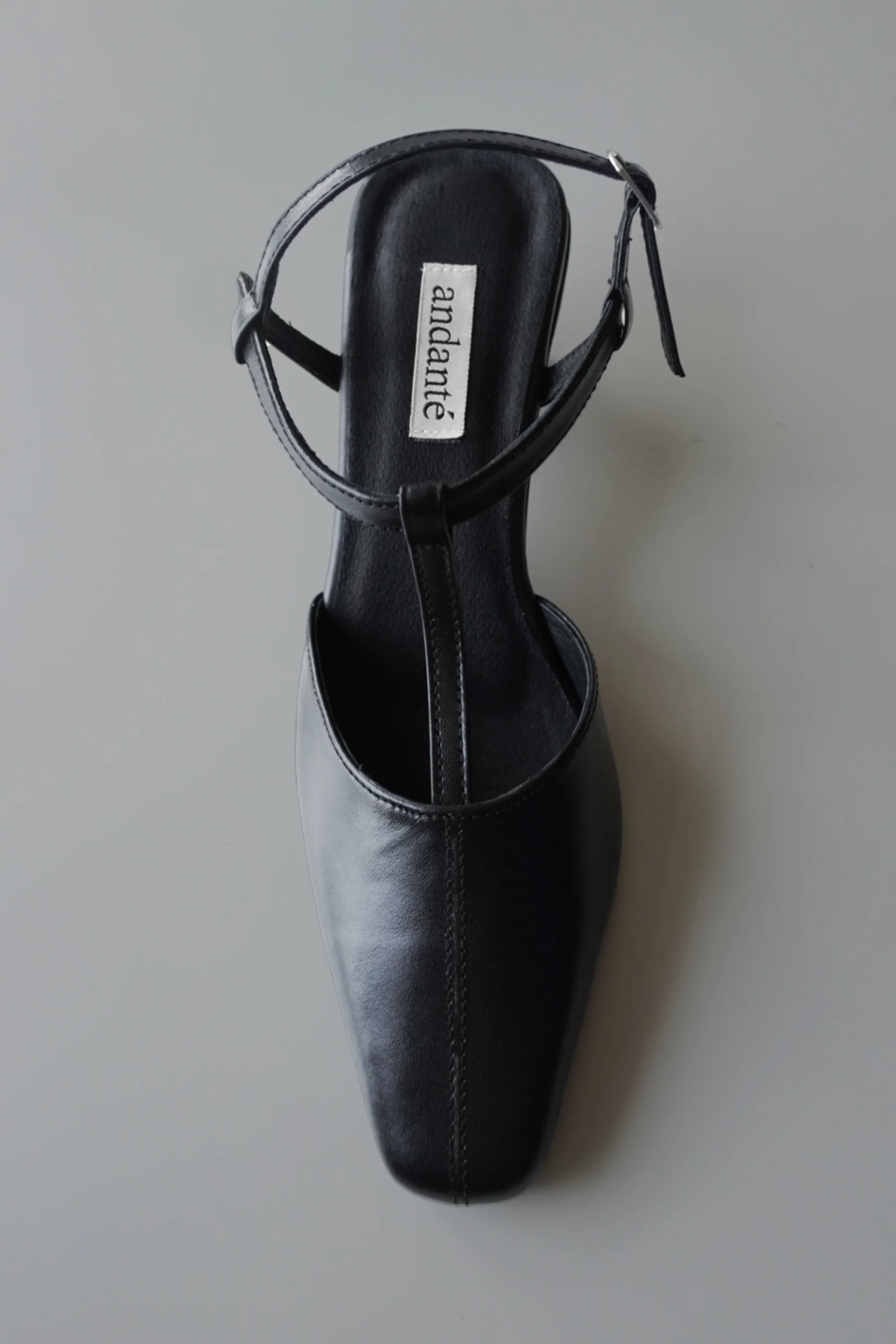 The T-Strap Kitten Heel in Black - Image 4