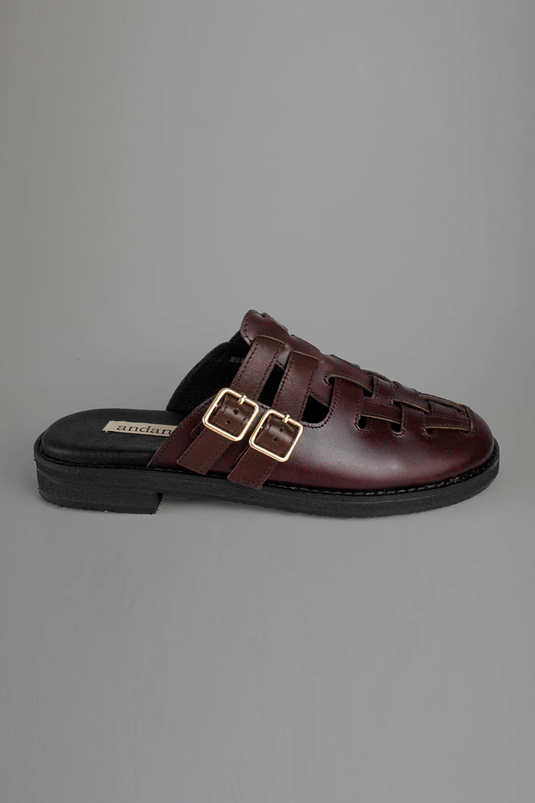 The Woven Mule in Antique Brown - Image 4