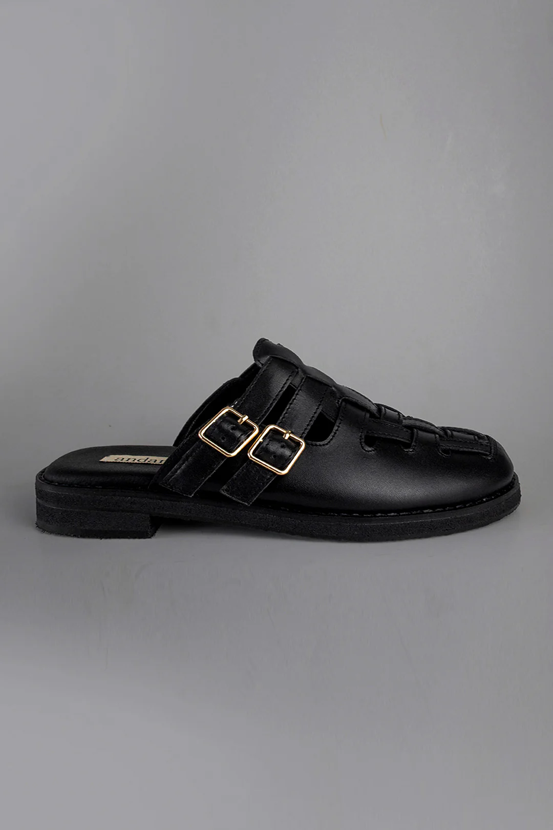 The Woven Mule in Black - Image 3